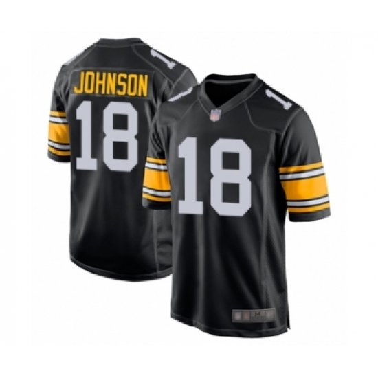 Men's Pittsburgh Steelers 18 Diontae Johnson Game Black Alternate Football Jersey