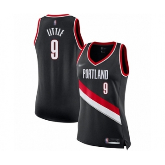 Women's Portland Trail Blazers 9 Nassir Little Swingman Black Basketball Jersey - Icon Edition