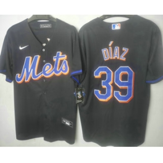 Men's New York Mets 39 Edwin Diaz Black Stitched MLB Cool Base Nike Jersey