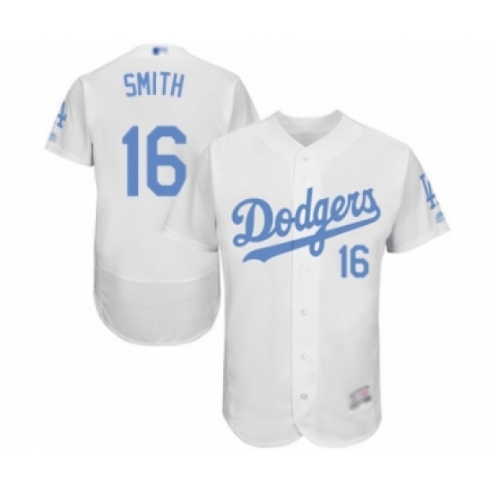 Men's Los Angeles Dodgers 16 Will Smith Authentic White 2016 Father's Day Fashion Flex Base Baseball Player Jersey