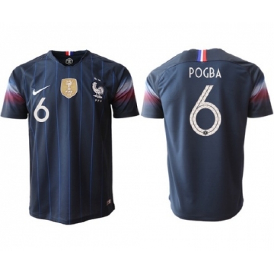 France 6 Pogba Home Thai Version Soccer Country Jersey