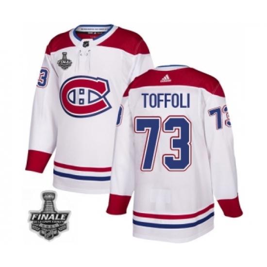 Men's Adidas Canadiens 73 Tyler Toffoli White Road Authentic 2021 Stanley Cup Jersey