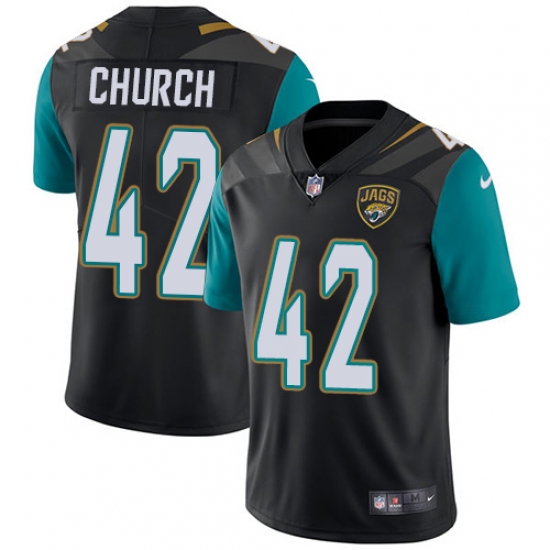 Youth Nike Jacksonville Jaguars 42 Barry Church Black Alternate Vapor Untouchable Limited Player NFL Jersey