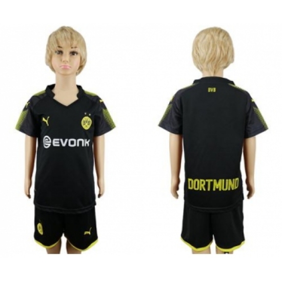 Dortmund Blank Away Kid Soccer Club Jersey