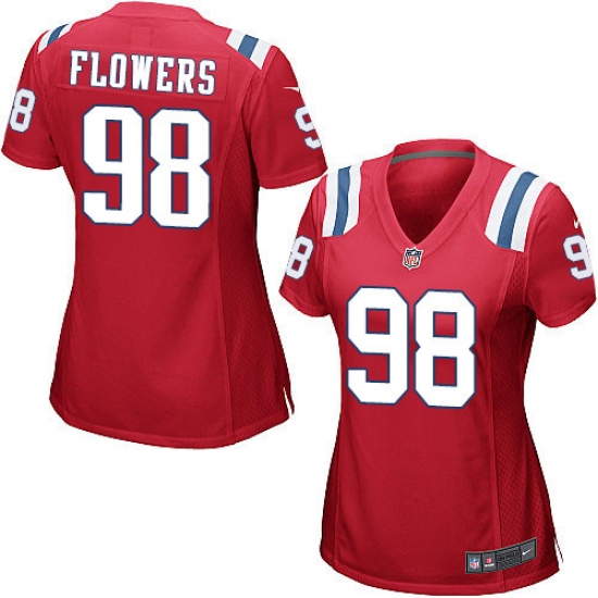 Women's Nike New England Patriots 98 Trey Flowers Game Red Alternate NFL Jersey