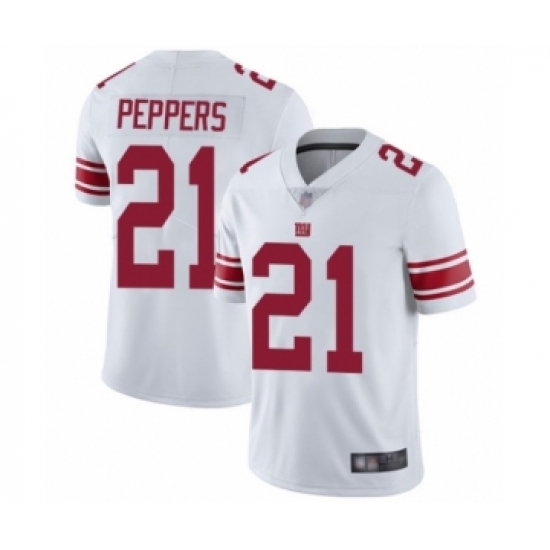 Men's New York Giants 21 Jabrill Peppers White Vapor Untouchable Limited Player Football Jersey