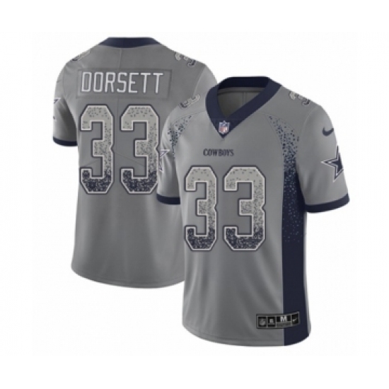 Men's Nike Dallas Cowboys 33 Tony Dorsett Limited Gray Rush Drift Fashion NFL Jersey