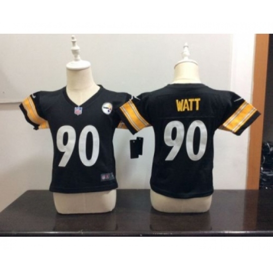 Nike Pittsburgh Steelers 90 T. J. Watt Black Toddlers Jersey