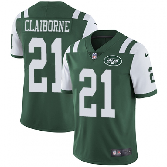 Youth Nike New York Jets 21 Morris Claiborne Green Team Color Vapor Untouchable Limited Player NFL Jersey