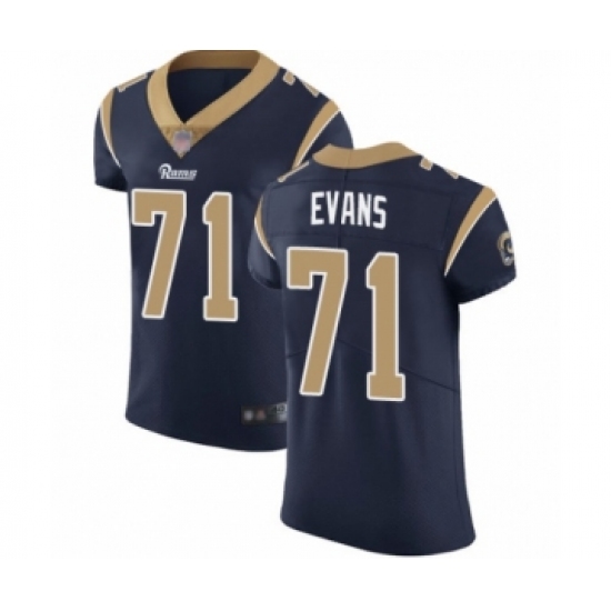 Men's Los Angeles Rams 71 Bobby Evans Navy Blue Team Color Vapor Untouchable Elite Player Football Jersey