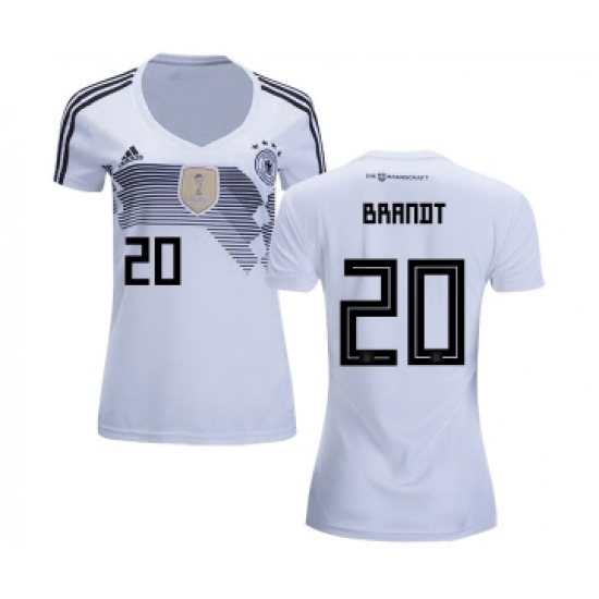 Women's Germany 20 Brandt White Home Soccer Country Jersey