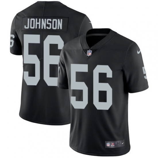 Men's Nike Oakland Raiders 56 Derrick Johnson Black Team Color Vapor Untouchable Limited Player NFL Jersey