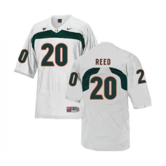 Miami Hurricanes 20 Ed Reed White College Football Jersey