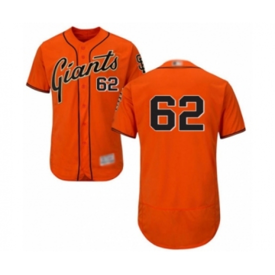 Men's San Francisco Giants 62 Logan Webb Orange Alternate Flex Base Authentic Collection Baseball Player Jersey