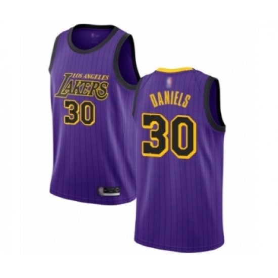 Men's Los Angeles Lakers 30 Troy Daniels Authentic Purple Basketball Jersey - City Edition