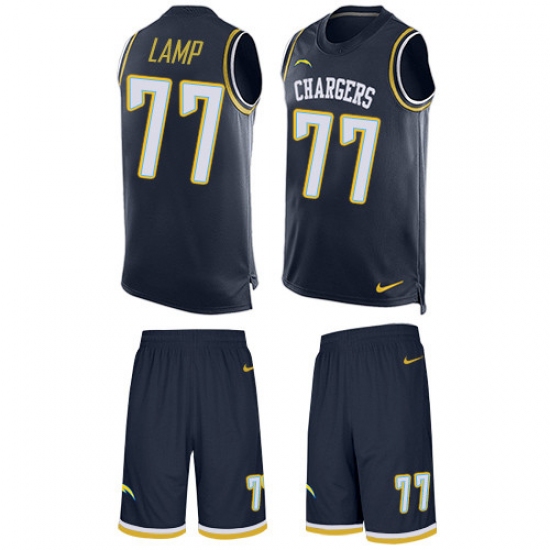 Men's Nike Los Angeles Chargers 77 Forrest Lamp Limited Navy Blue Tank Top Suit NFL Jersey