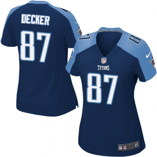 Women's Nike Tennessee Titans 87 Eric Decker Game Navy Blue Alternate NFL Jersey