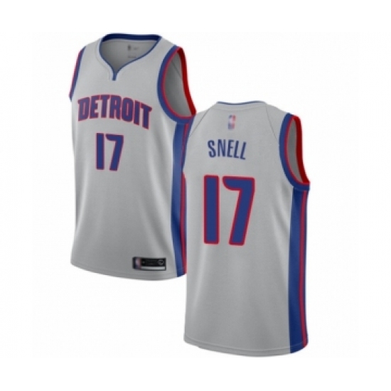 Women's Detroit Pistons 17 Tony Snell Authentic Silver Basketball Jersey Statement Edition