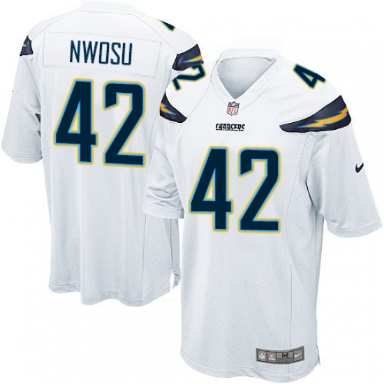 Men's Nike Los Angeles Chargers 42 Uchenna Nwosu Game White NFL Jersey