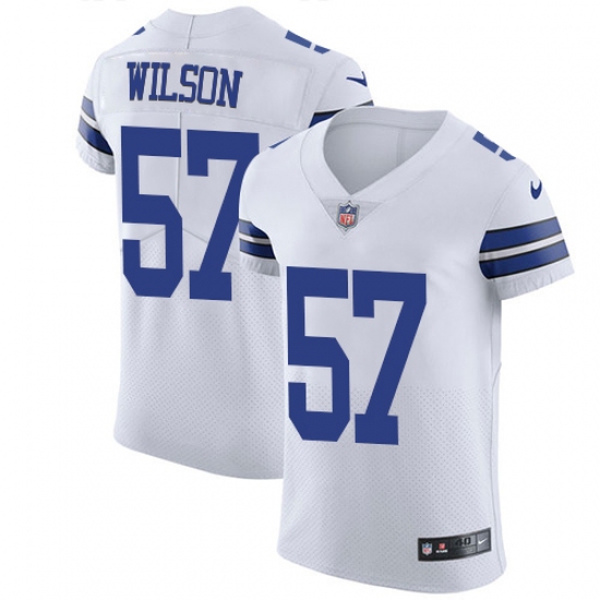 Men's Nike Dallas Cowboys 57 Damien Wilson Elite White NFL Jersey
