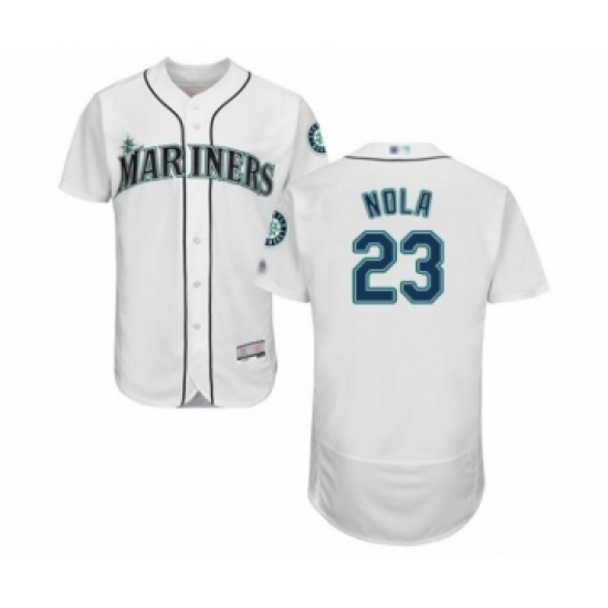 Men's Seattle Mariners 23 Austin Nola White Home Flex Base Authentic Collection Baseball Player Jersey