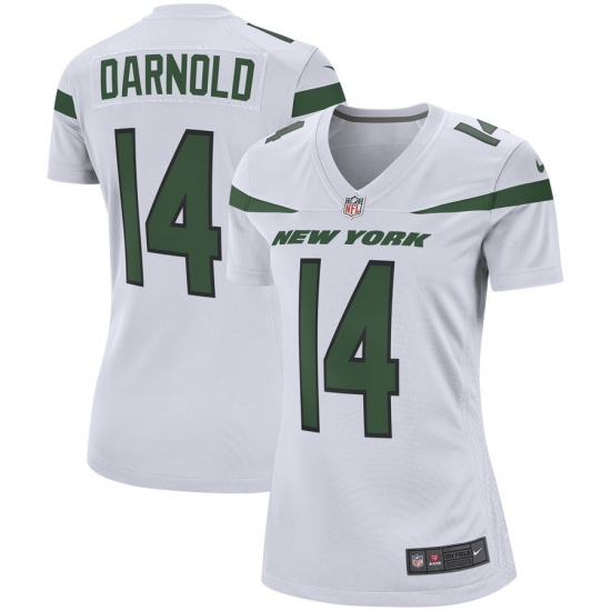 Women's New York Jets 14 Sam Darnold Nike White Player Game Jersey