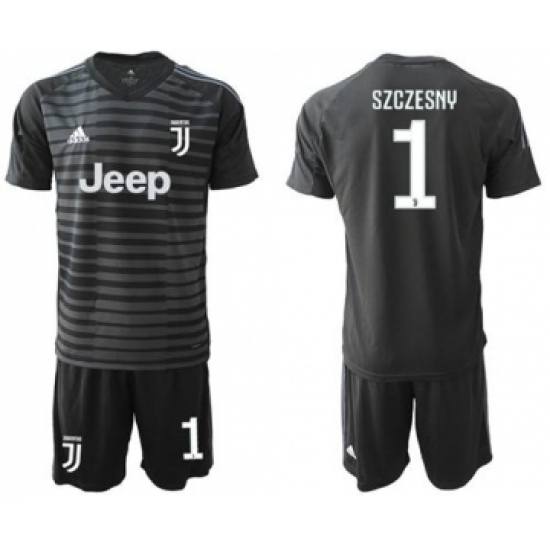 Juventus 1 Szczesny Black Goalkeeper Soccer Club Jersey