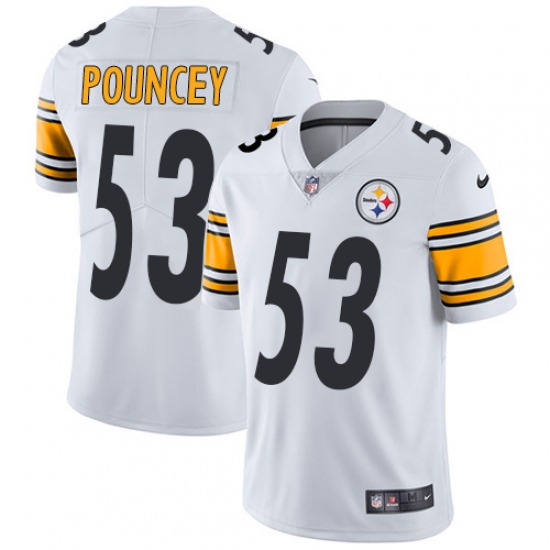 Youth Nike Pittsburgh Steelers 53 Maurkice Pouncey White Vapor Untouchable Limited Player NFL Jersey