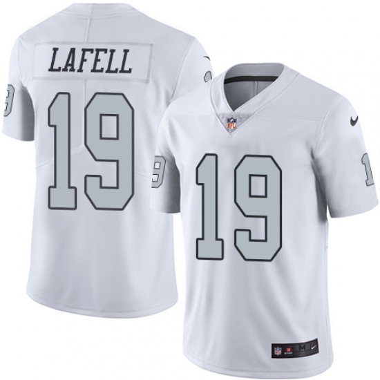 Men's Nike Oakland Raiders 19 Brandon LaFell Limited White Rush Vapor Untouchable NFL Jersey