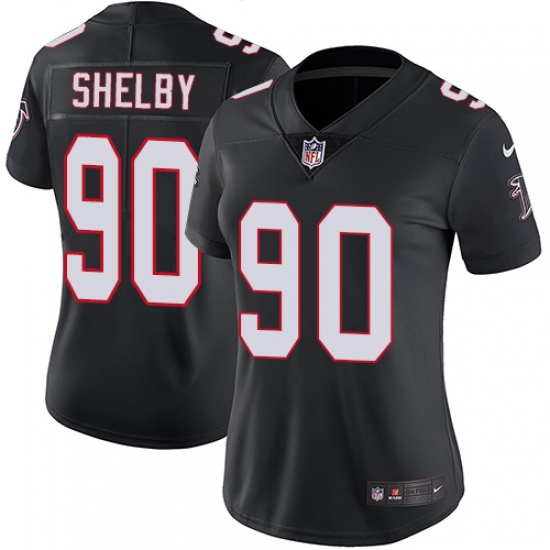 Women's Nike Atlanta Falcons 90 Derrick Shelby Black Alternate Vapor Untouchable Limited Player NFL Jersey