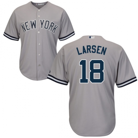 Youth Majestic New York Yankees 18 Don Larsen Authentic Grey Road MLB Jersey