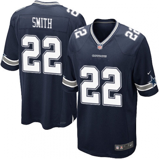 Men's Nike Dallas Cowboys 22 Emmitt Smith Game Navy Blue Team Color NFL Jersey