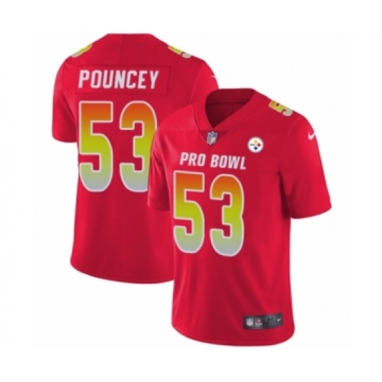 Youth Nike Pittsburgh Steelers 53 Maurkice Pouncey Limited Red AFC 2019 Pro Bowl NFL Jersey