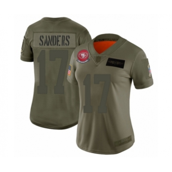 Women's San Francisco 49ers 17 Emmanuel Sanders Limited Camo 2019 Salute to Service Football Jersey