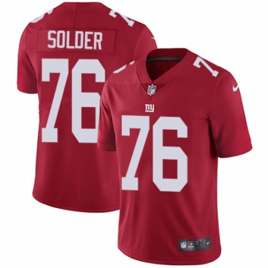 Youth Nike New York Giants 76 Nate Solder Red Alternate Vapor Untouchable Limited Player NFL Jersey