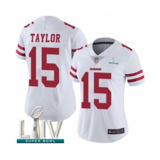 Women's San Francisco 49ers 15 Trent Taylor White Vapor Untouchable Limited Player Super Bowl LIV Bound Football Jersey