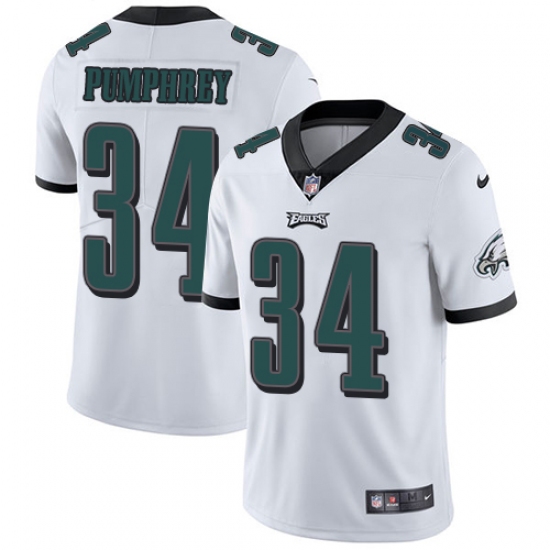 Men's Nike Philadelphia Eagles 34 Donnel Pumphrey White Vapor Untouchable Limited Player NFL Jersey