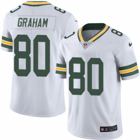 Men's Nike Green Bay Packers 80 Jimmy Graham White Vapor Untouchable Limited Player NFL Jersey
