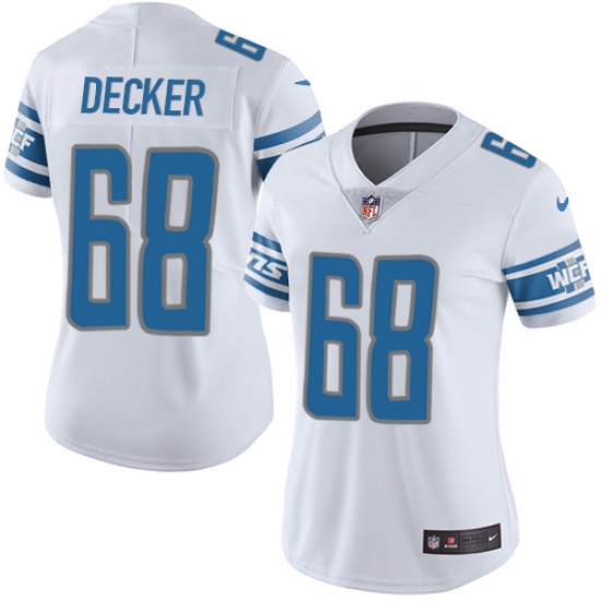 Women's Nike Detroit Lions 68 Taylor Decker Limited White Vapor Untouchable NFL Jersey