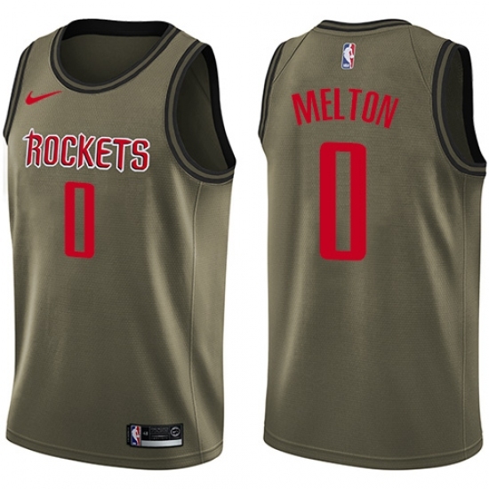 Youth Nike Houston Rockets 0 De'Anthony Melton Swingman Green Salute to Service NBA Jersey