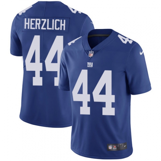 Men's Nike New York Giants 44 Mark Herzlich Royal Blue Team Color Vapor Untouchable Limited Player NFL Jersey