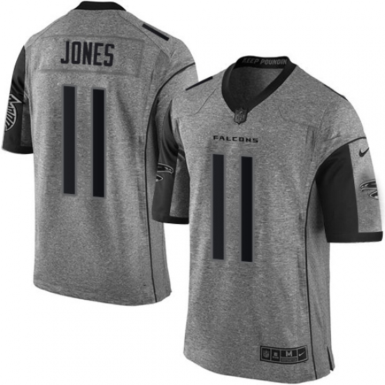 Men's Nike Atlanta Falcons 11 Julio Jones Limited Gray Gridiron NFL Jersey