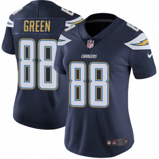 Women's Nike Los Angeles Chargers 88 Virgil Green Navy Blue Team Color Vapor Untouchable Limited Player NFL Jersey