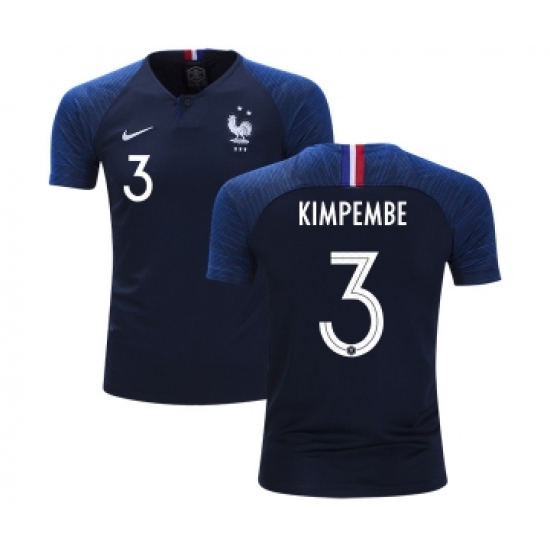 France 3 Kimpembe Home Kid Soccer Country Jersey