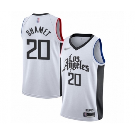 Men's Los Angeles Clippers 20 Landry Shamet Swingman White Basketball Jersey - 2019-20 City Edition