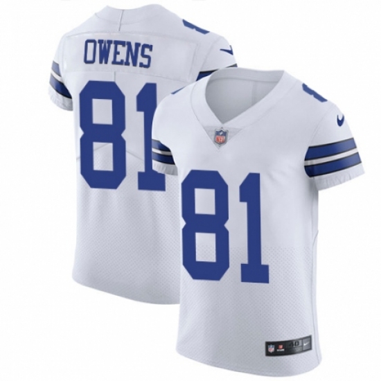 Men's Nike Dallas Cowboys 81 Terrell Owens White Vapor Untouchable Elite Player NFL Jersey
