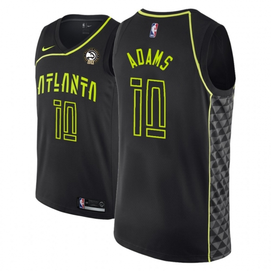 Men NBA 2018-19 Atlanta Hawks 10 Jaylen Adams 50th Anniversary City Edition Black Jersey