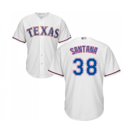 Men's Texas Rangers 38 Danny Santana Replica White Home Cool Base Baseball Jersey