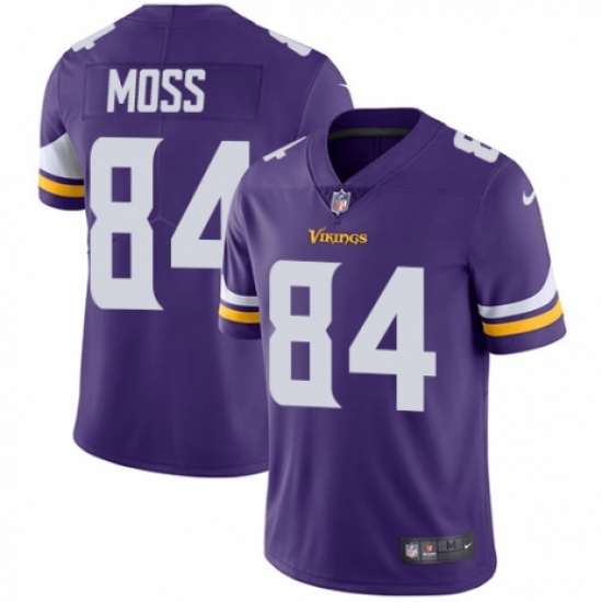 Men's Nike Minnesota Vikings 84 Randy Moss Purple Team Color Vapor Untouchable Limited Player NFL Jersey