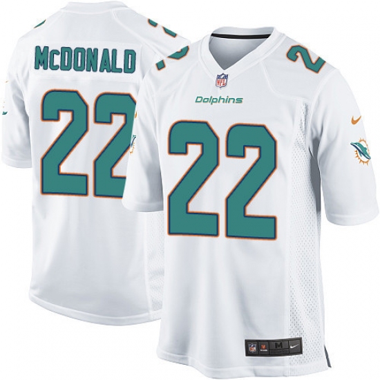 Men's Nike Miami Dolphins 22 T.J. McDonald Game White NFL Jersey